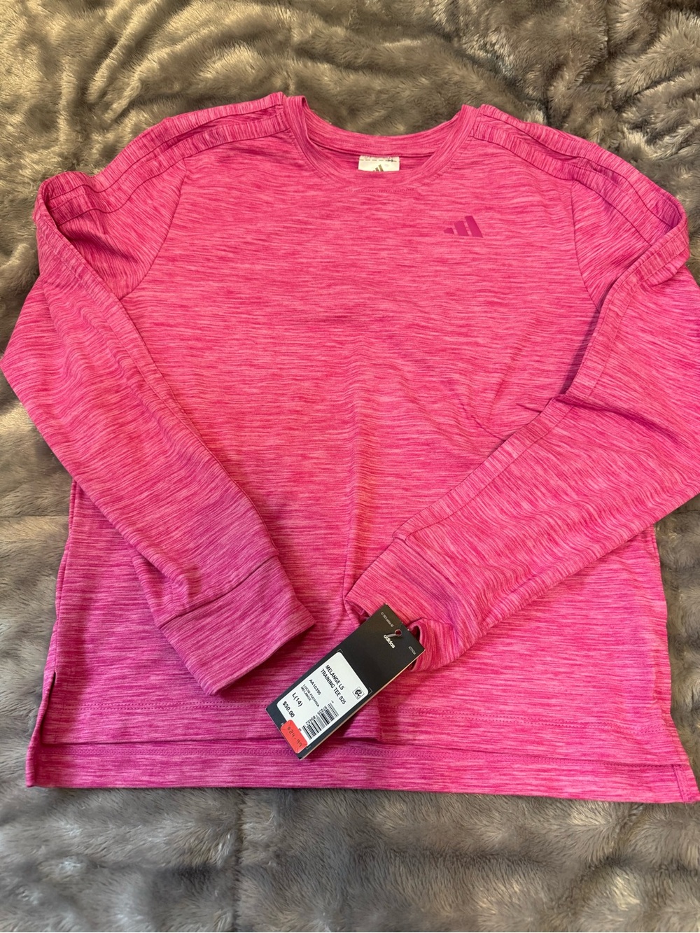adidas Lucid Fuchsia Melange Long-Sleeve Training Tee